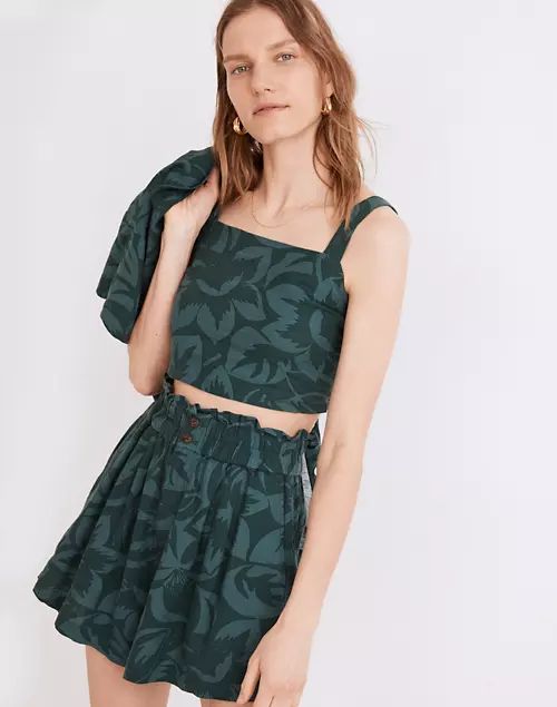Linen-Blend Abbie Crop Top in Tropicale Floral | Madewell