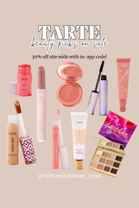 LTK sale 💕 Tarte beauty picks 30% off site wide with in-app code 😍✨ tarte beauty / tarte sale / beauty sale / tarte cosmetics / maracuja juicy lip / tarte juicy lip / tarte shape tape concealer / tarte concealer 

#LTKbeauty #LTKsalealert #LTKSpringSale