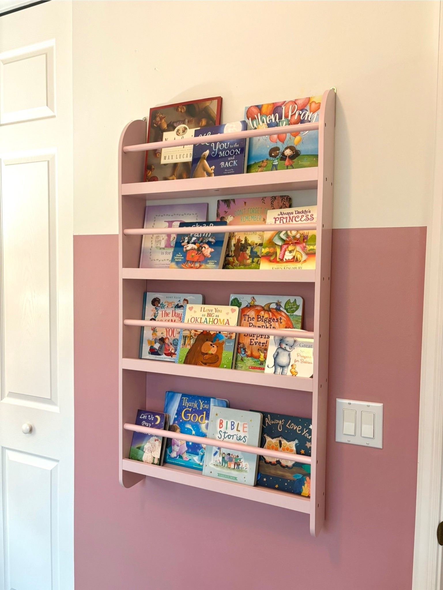 Nursery bookshelf 🩷 

Baby Girl / Books / Pink 

#LTKFindsUnder50 #LTKHome