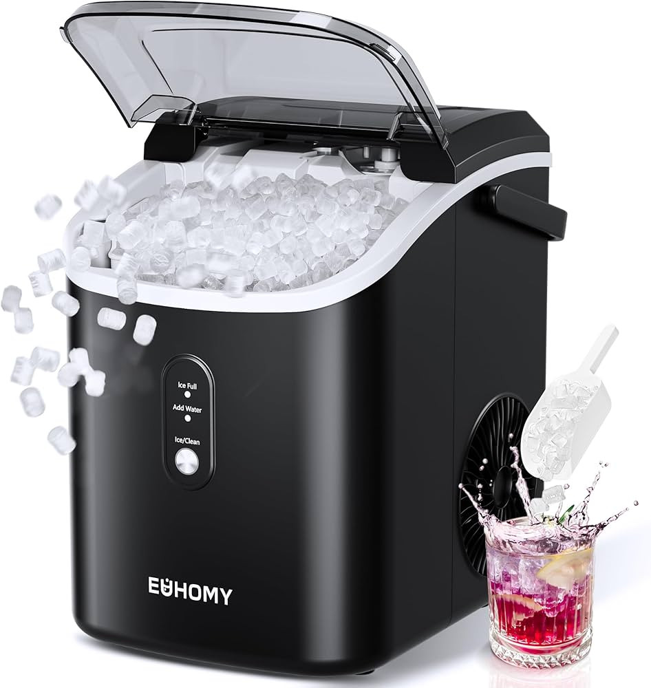 EUHOMY Nugget Ice Maker Countertop with Handle, Ready in 6 Mins, 34lbs/24H, Removable Top Cover, ... | Amazon (US)