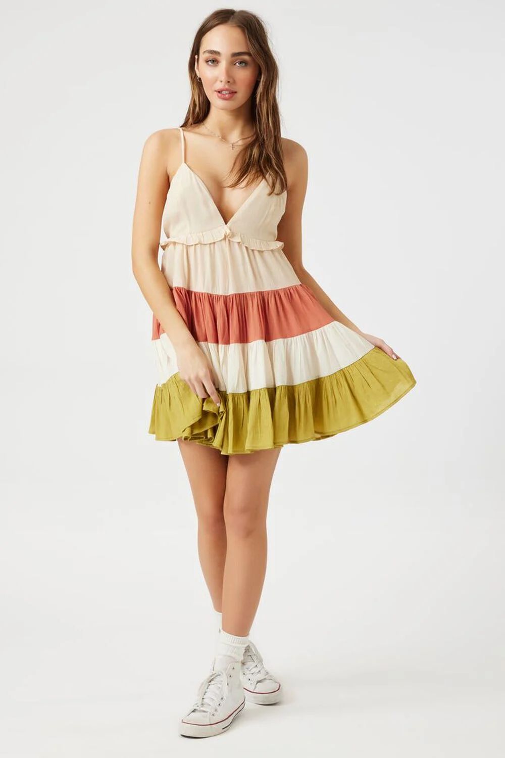 Colorblock Tiered Cami Mini Dress | Forever 21 (US)