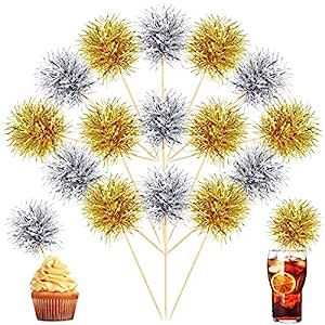 100 Pcs Christmas Firework Cupcake Toppers Foil Frill Toothpicks Holiday Party Firework Cocktail ... | Amazon (US)