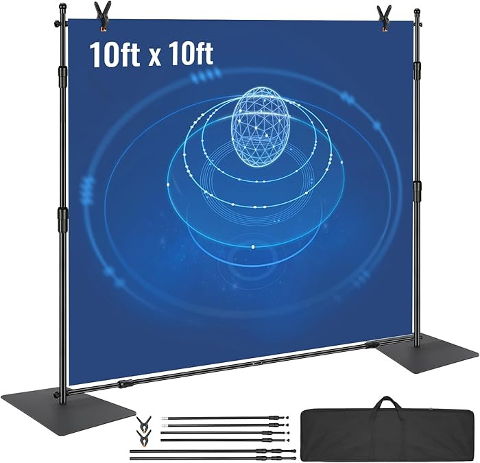 VEVOR 10ft x10ft Pipe and Drape Kit, Heavy Duty Backdrop Stand with Carbon Steel Base, Adjustable... | Amazon (US)