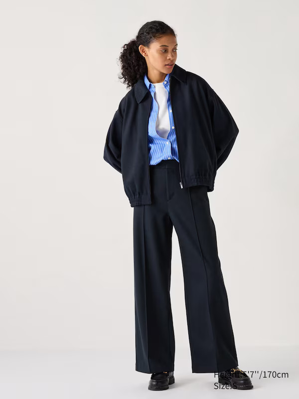 Brushed Jersey Wide Trousers | UNIQLO (UK)