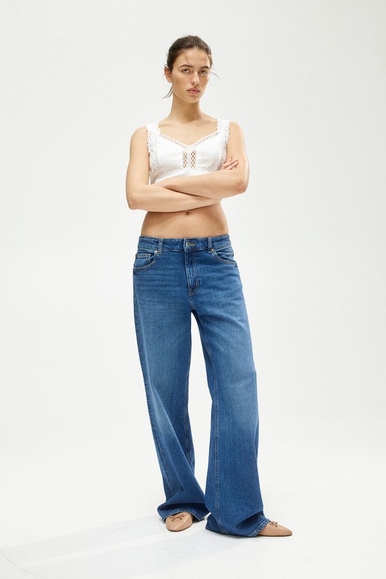 Wide High Jeans - High waist - Long - Denim blue - Ladies | H&M US | H&M (US + CA)