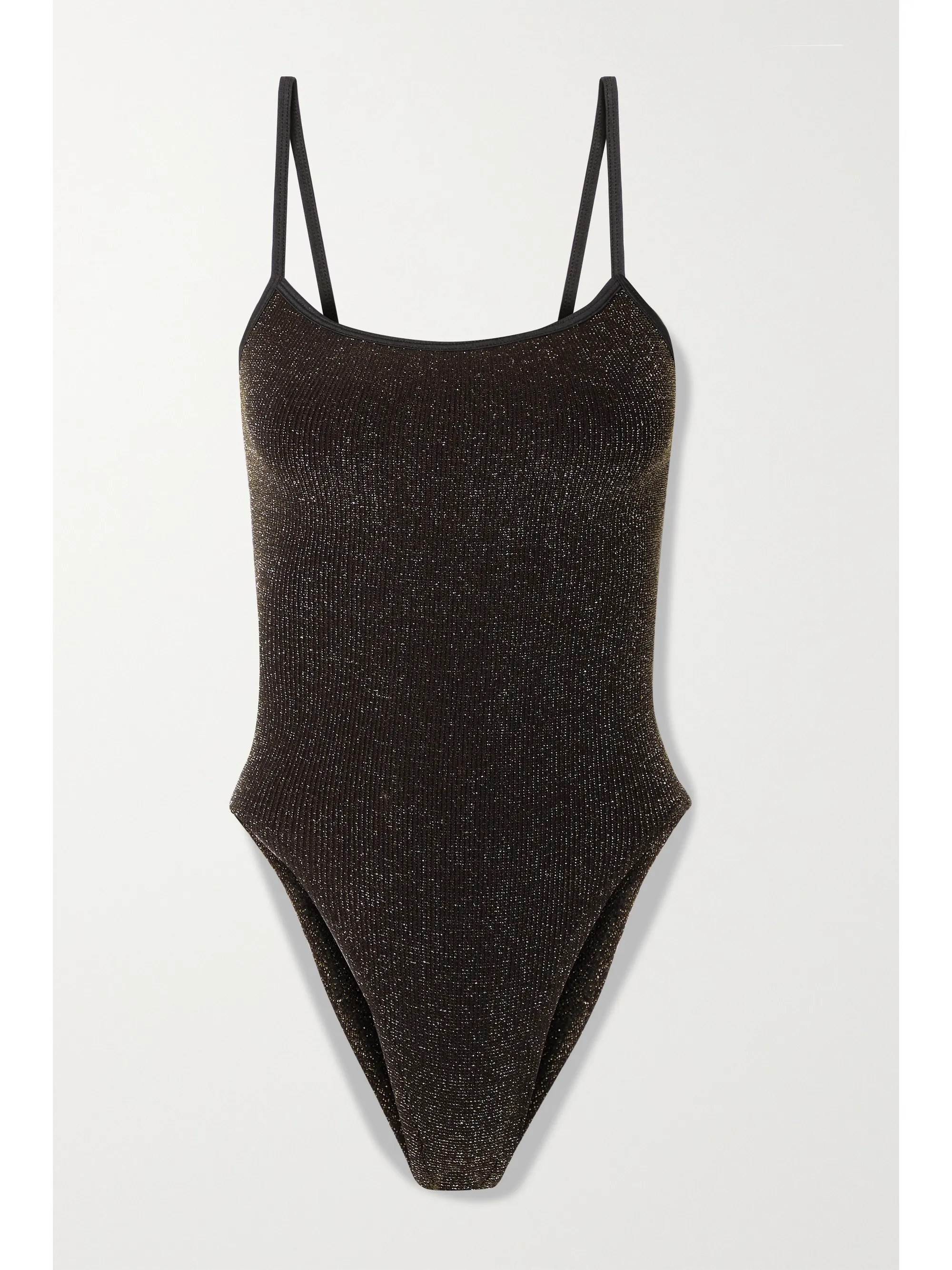 Black + NET SUSTAIN Maria metallic swimsuit | Hunza G | NET-A-PORTER | NET-A-PORTER (US)