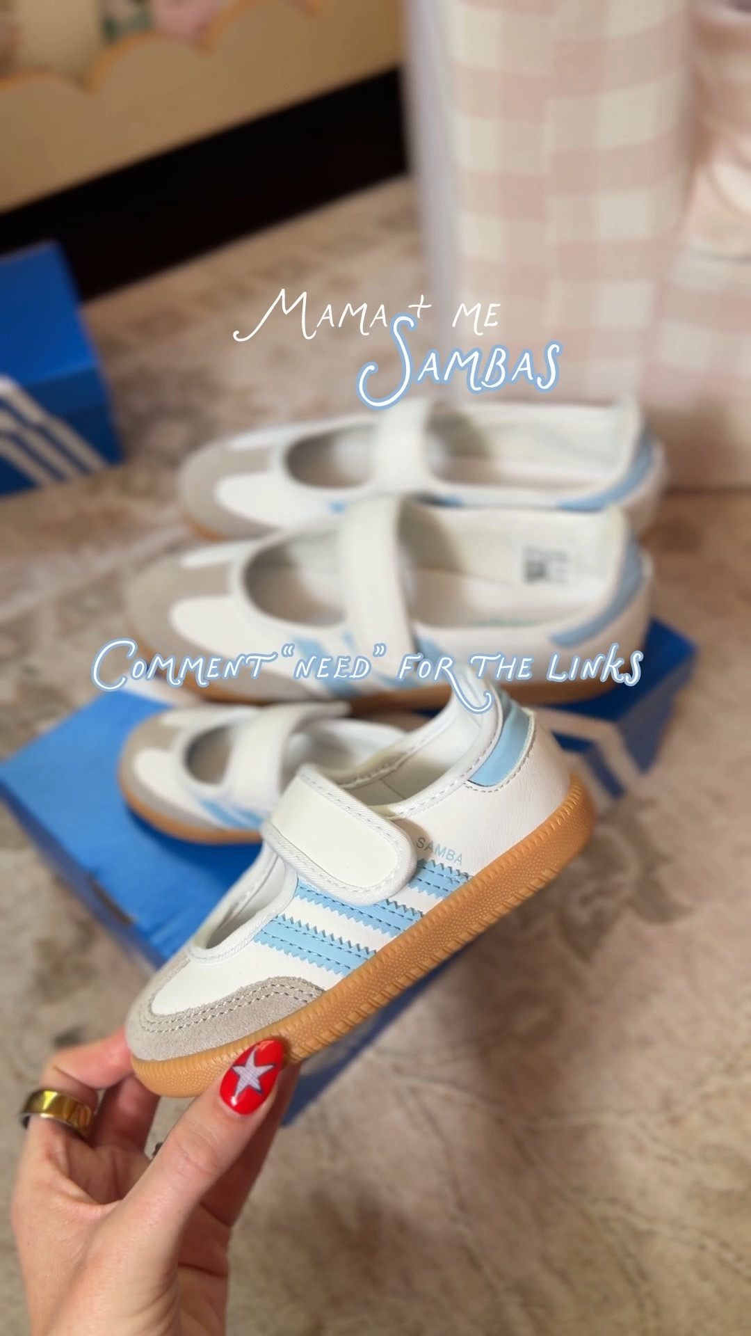 Mama and me Sambas 🩵🩵 you either love these or hate them… 🤣🙊 I ordered myself the big kid pair in my size (I’m a women’s 7 and I wear a size 5.5 in big kids!), they’re so cute!!! Can’t wait to twin with my girl 🤌🏼

#LTKmomlife #LTKKids #LTKSeasonal