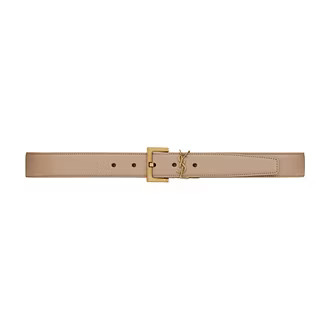 Monogram Square Buckle Leather Belt | Brown Thomas (IE)