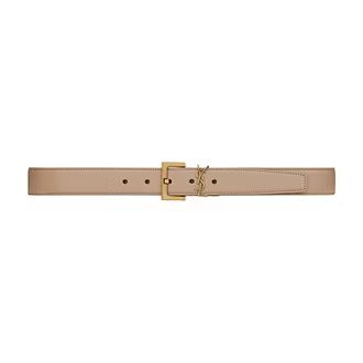 Monogram Square Buckle Leather Belt | Brown Thomas (IE)
