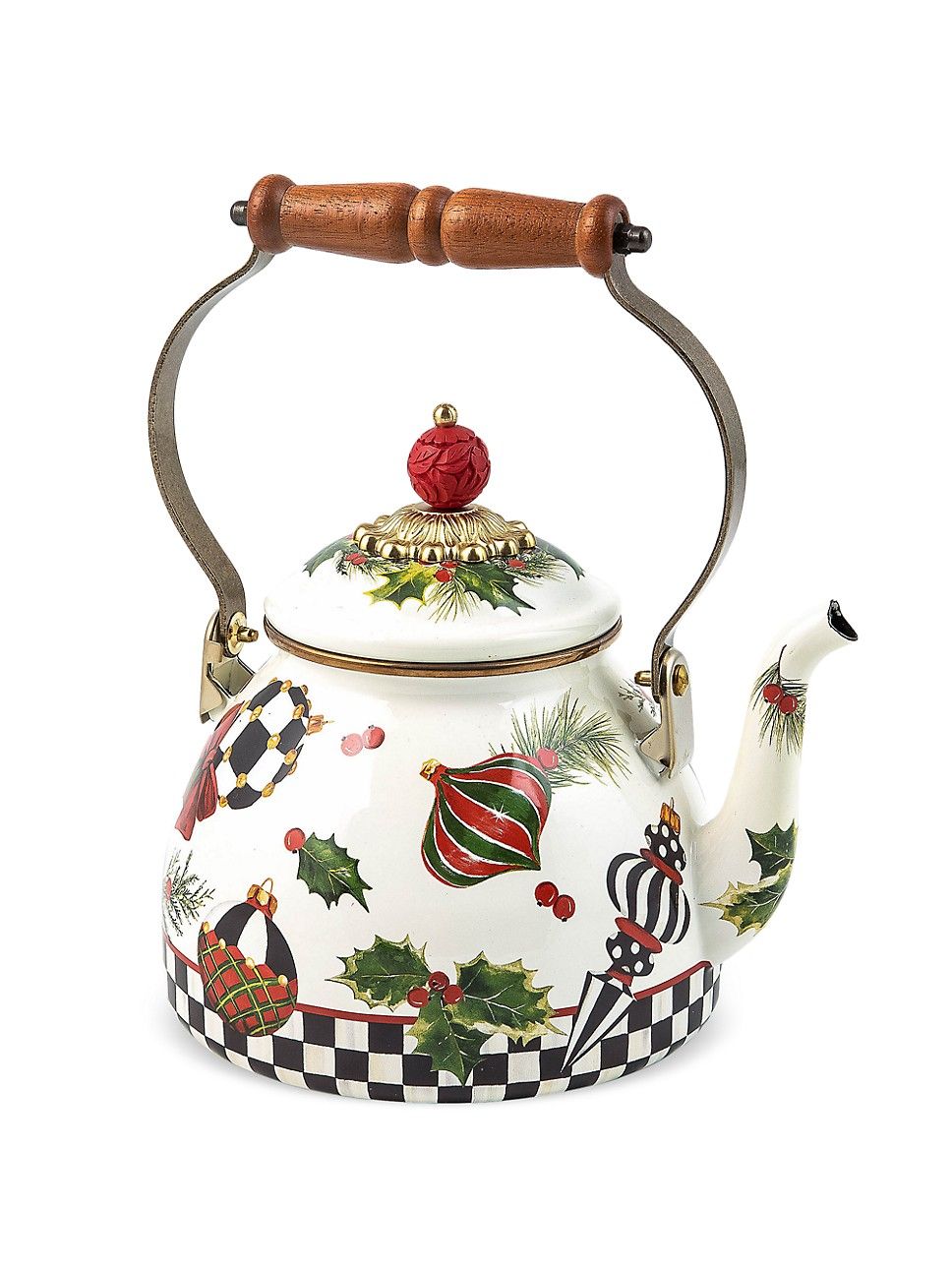 Deck The Halls 2-Qt. Holiday Bronzed Stainless Steel Tea Kettle | Saks Fifth Avenue