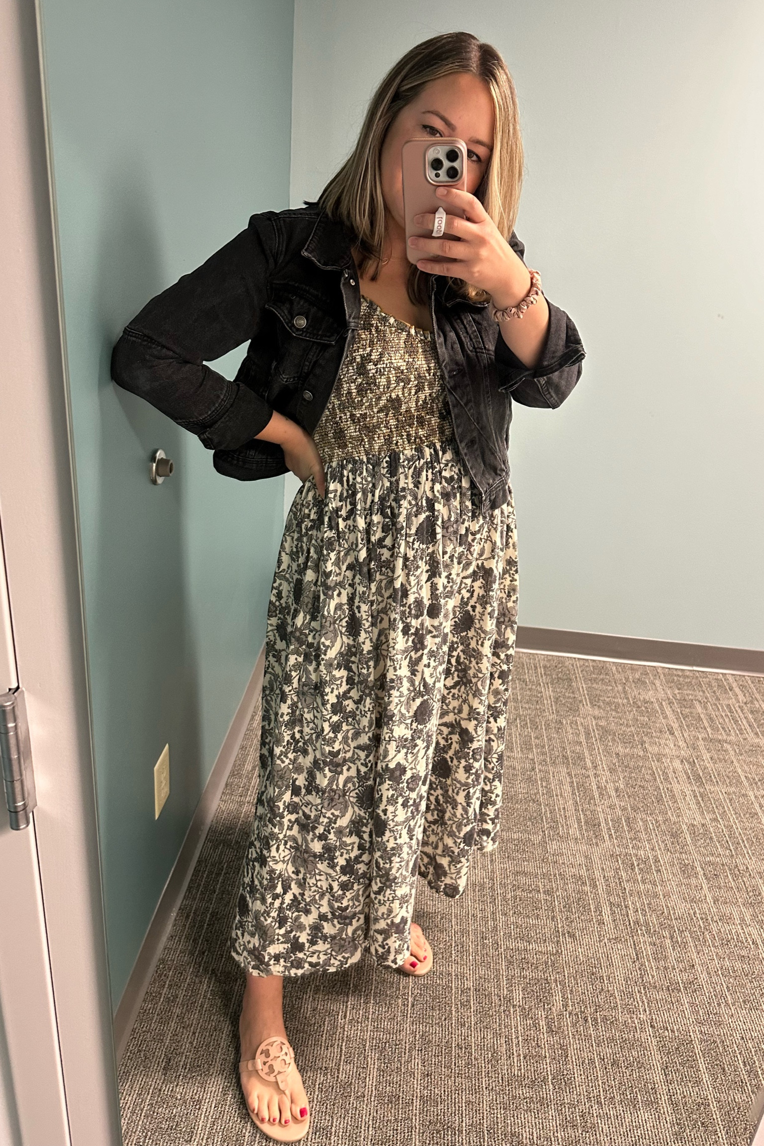A dress so good, I bought it twice! Another color of the Free People Sweet Nothings Midi dress. It's 100% cotton and to die for. Wearing a size large! Perfect for summer into fall. The best denim jacket in 4 colors!! And the soft cushioned sandals that go with everything !

#LTKSeasonal #LTKStyleTip #LTKWorkwear