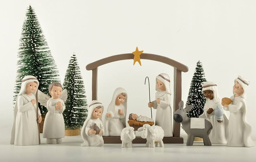 Nativity Scene Set, 12-Piece Holy Family Figurine - Hand Painted Mini Decorative Religious Christ... | Amazon (US)