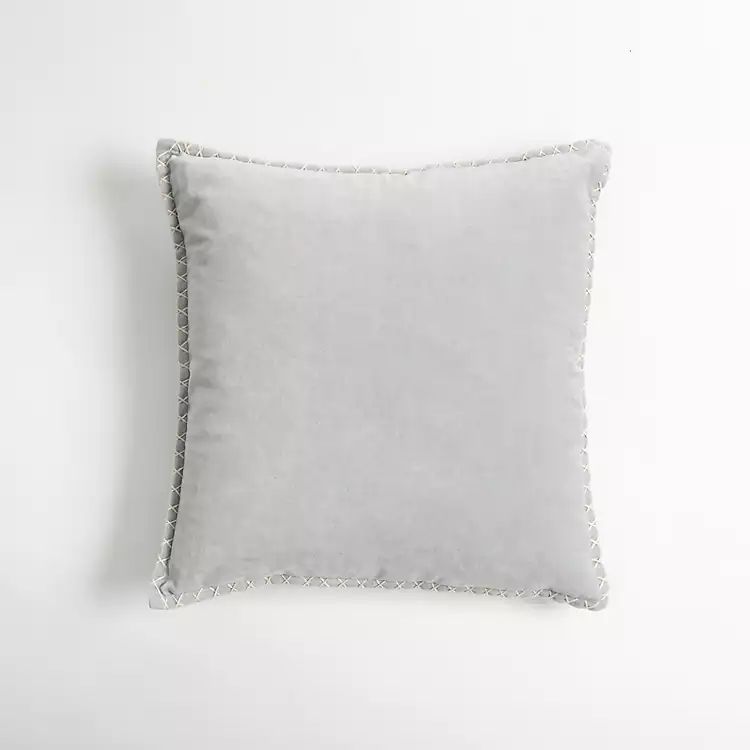 Dove Gray Velvet Riviera Throw Pillow | Kirkland's Home