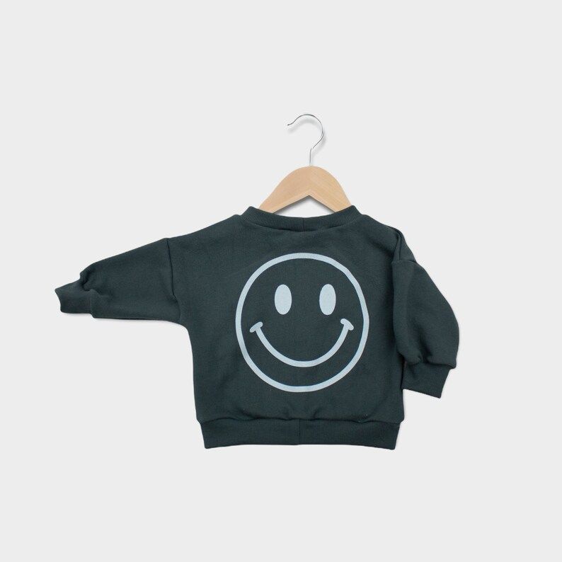 Organic Cotton Crewneck Baby  Toddler Smiley Face Sweater | Etsy | Etsy (US)