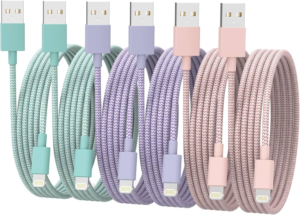 [Apple MFi Certified] iPhone Charger, 6Pack (3/3/6/6/6/10 FT) Fast Charging Long Lightning Cable,... | Amazon (US)