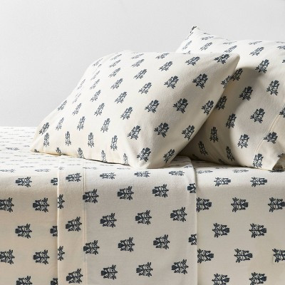 King Christmas Ultra Soft Flannel Sheet Set Blue Woodblock - Threshold™ | Target