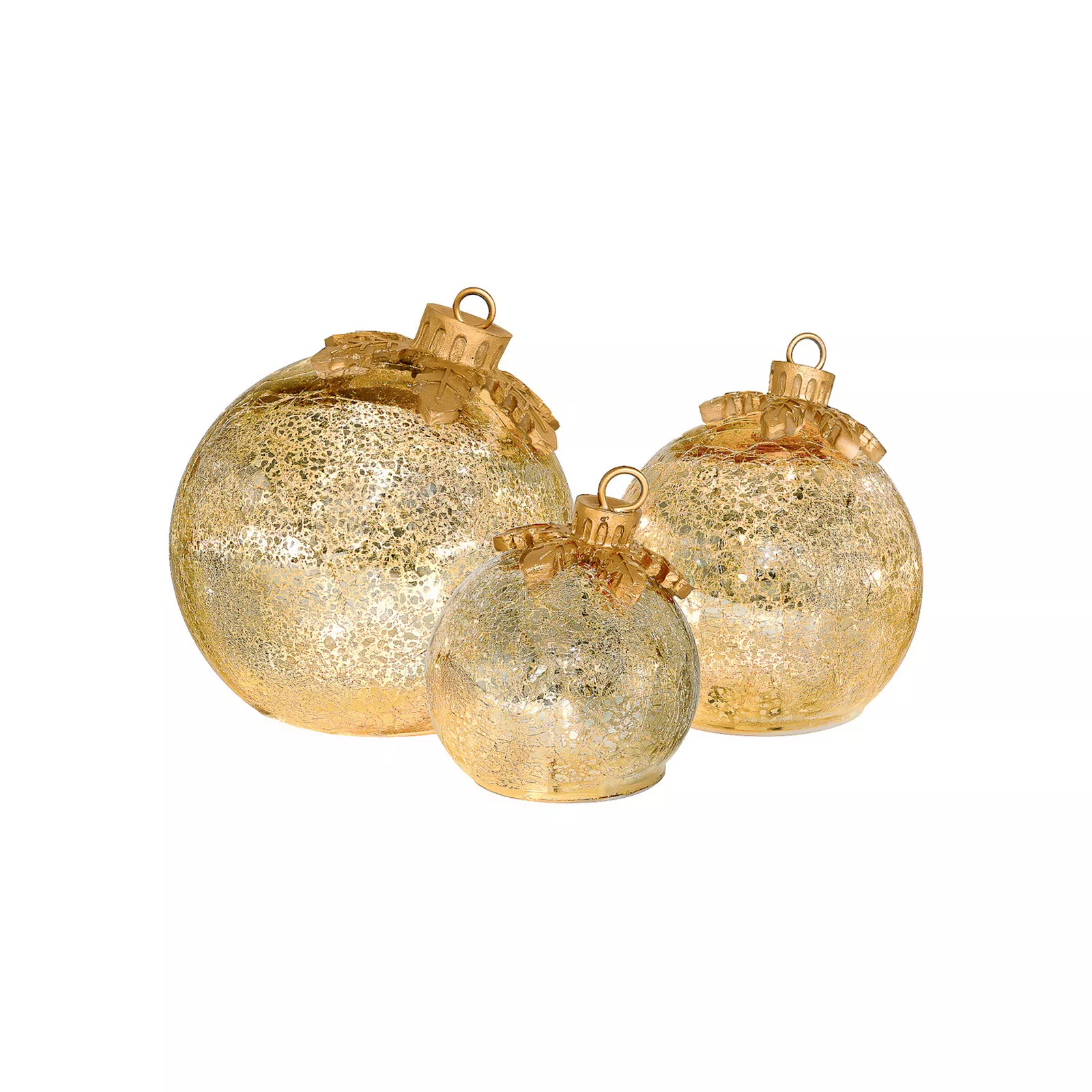 LumaBase Luminarias 3-pc. Battery-Operated Glass Tabletop Christmas Ornaments Set, Multi | Kohl's