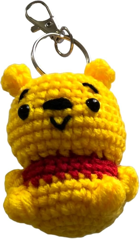 Handmade Winnie the Pooh Crochet Plush Keychain - Charming Amigurumi Accessory | Amazon (US)