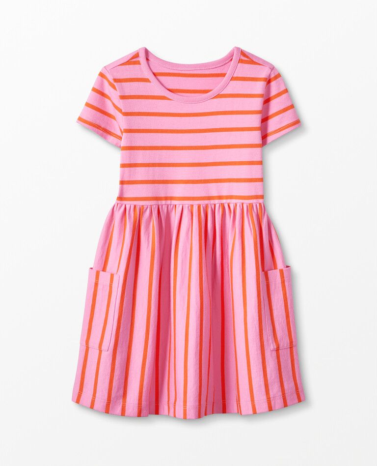 Short Sleeve Stripe Pocket Dress | Hanna Andersson
