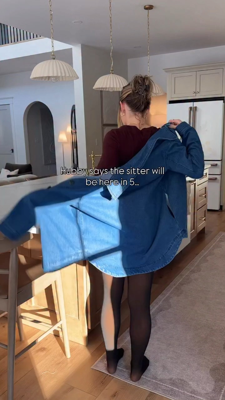 No passing up date nights around here!💃

Not only is this denim dress versatile, but it makes putting together an outfit so quick and easy! 👏🏼

#LTKmomlife #LTKgrwm #LTKBump