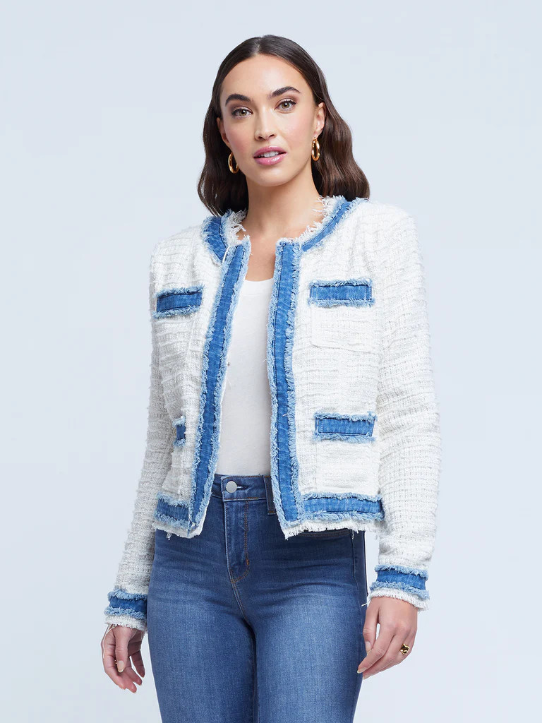 Agnes Tweed Denim Jacket | L'Agence