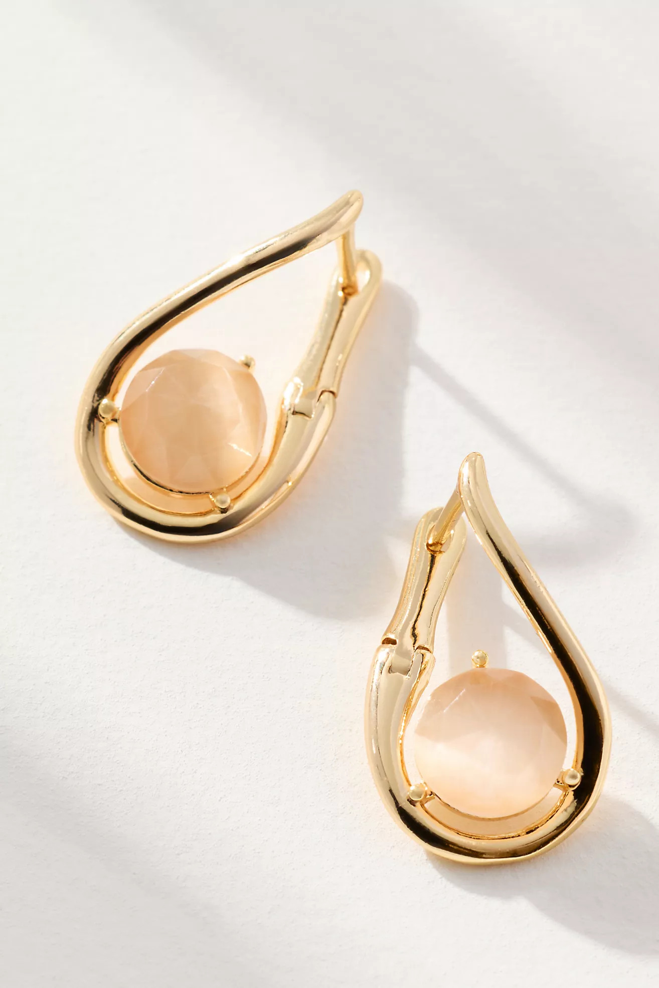 Looped Stone Huggie Hoop Earrings | Anthropologie (US)