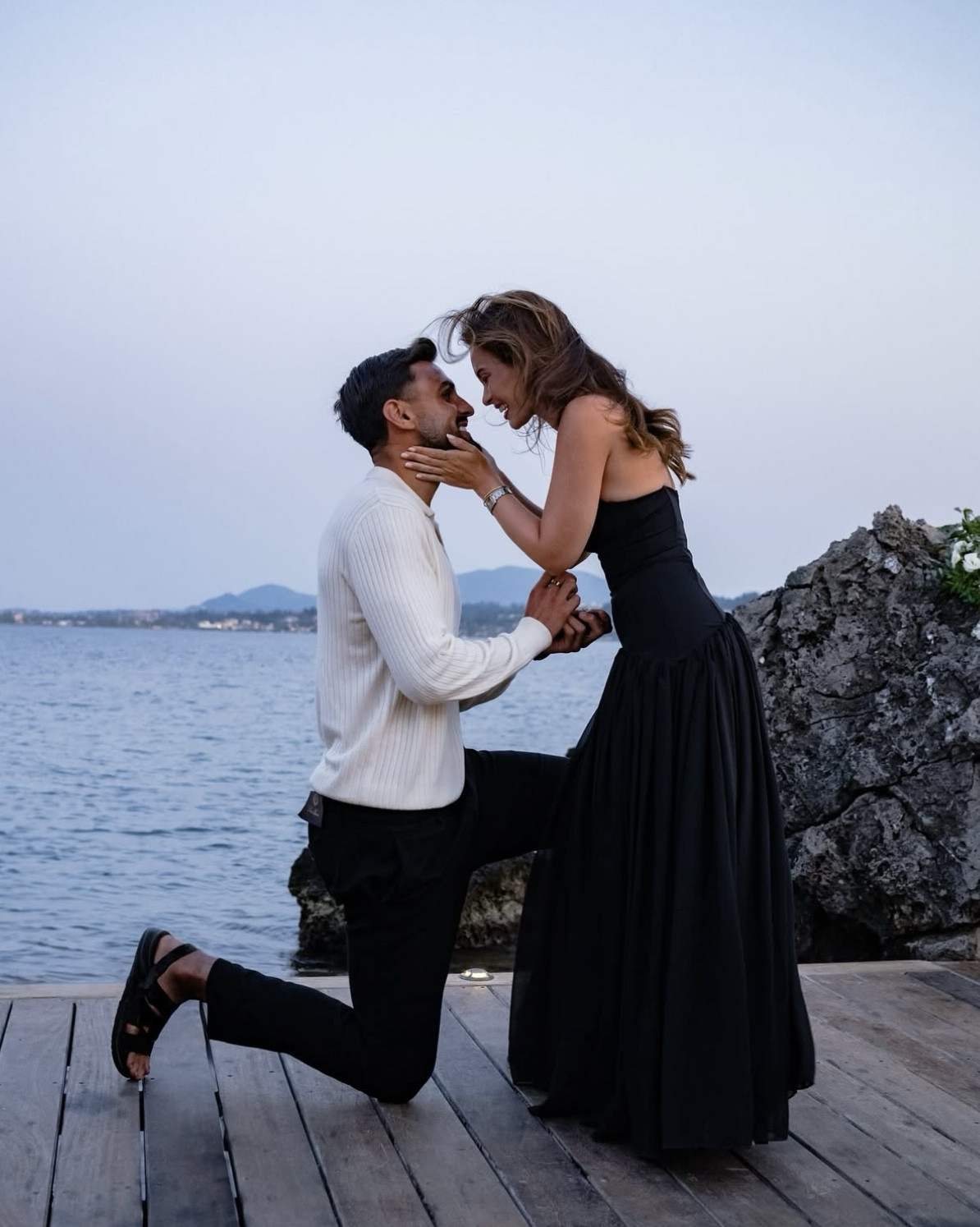 Our forever 💍 🤍 my black dress is from Leau, called the Harmony Halter Corset Maxi Dress 

#LTKwedding #LTKdresses #LTKstyletip