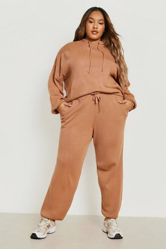 Plus Knitted Hoodie Loungewear Set | Boohoo.com (US & CA)