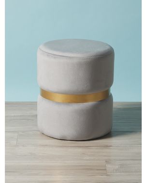 14in Velvet And Metal Round Ottoman | Big Ticket Shop | HomeGoods | HomeGoods