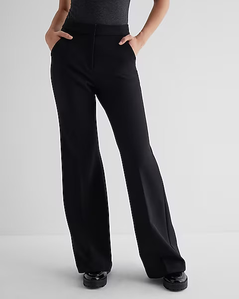 Editor Studio Stretch Twill High Waisted Flare Trouser | Express