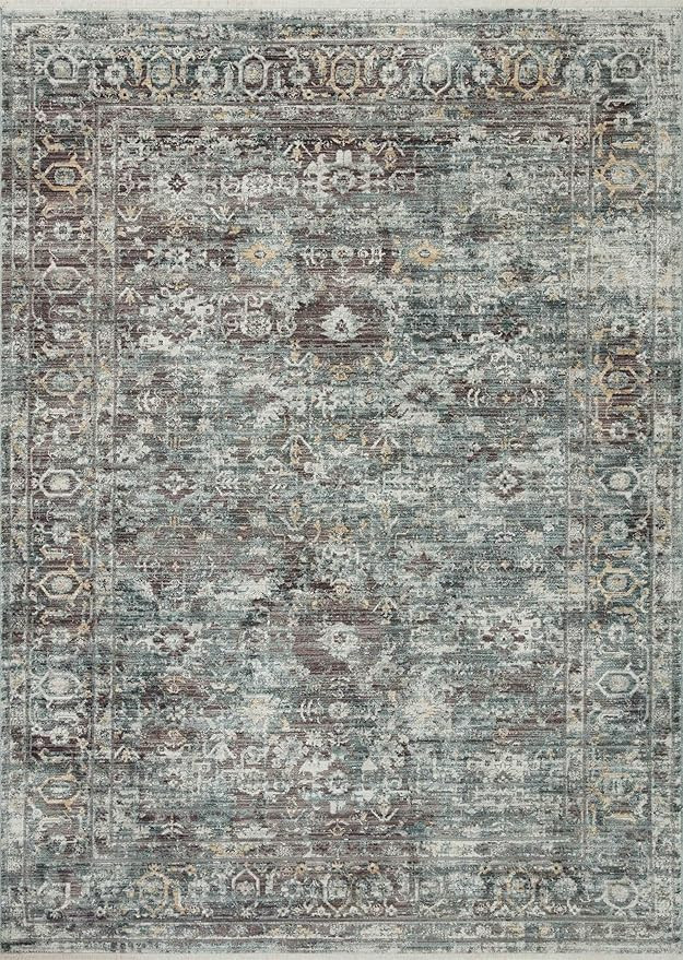 Loloi Bonney Rug Slate & Teal 11'-6" x 15'-5" Area Rug - Vintage & Distressed Designed Area Rugs ... | Amazon (US)