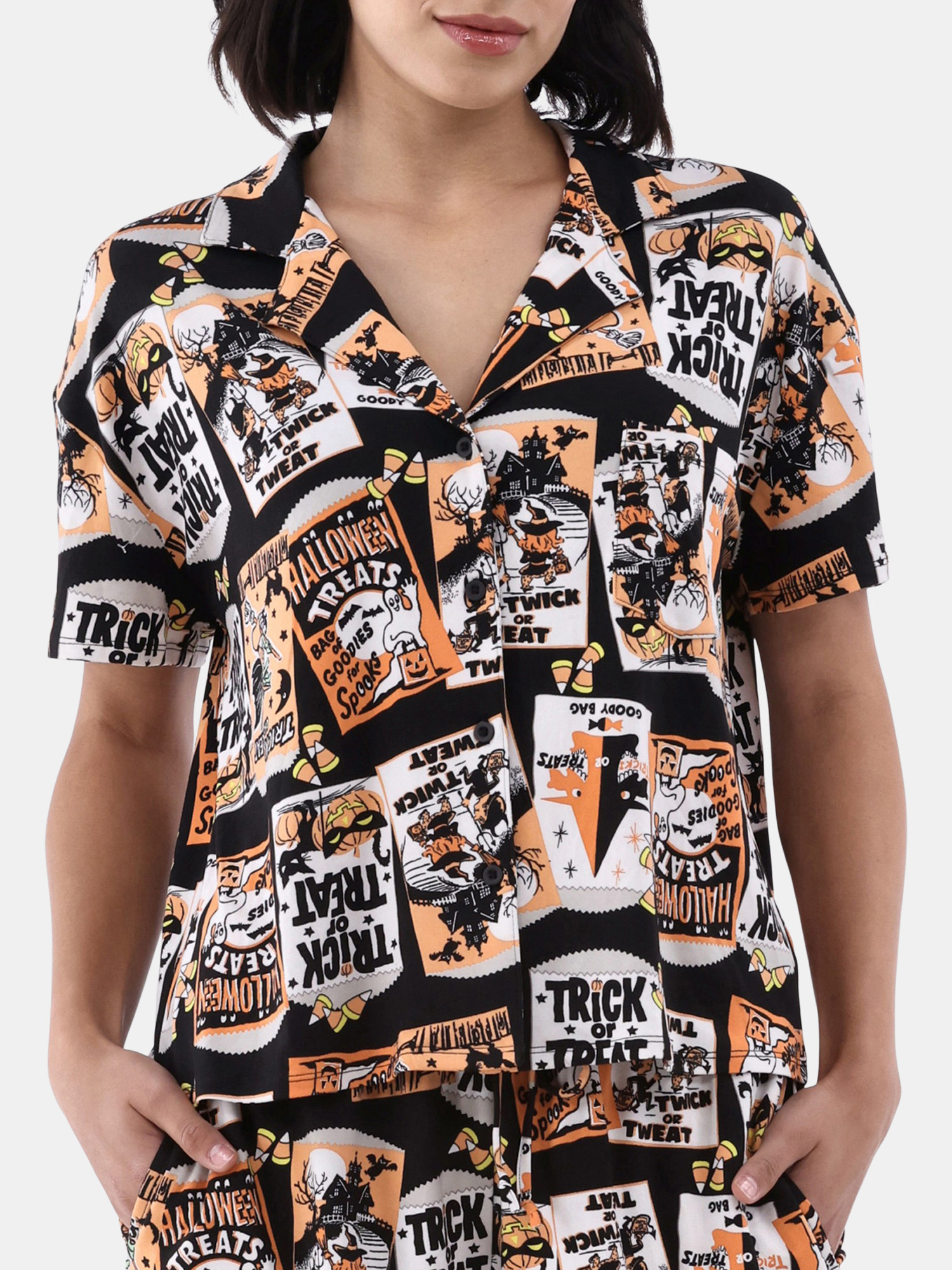Halloween Women’s Trick or Treat Shorty Pajama Set, 2-Piece, Sizes XS-3X | Walmart (US)