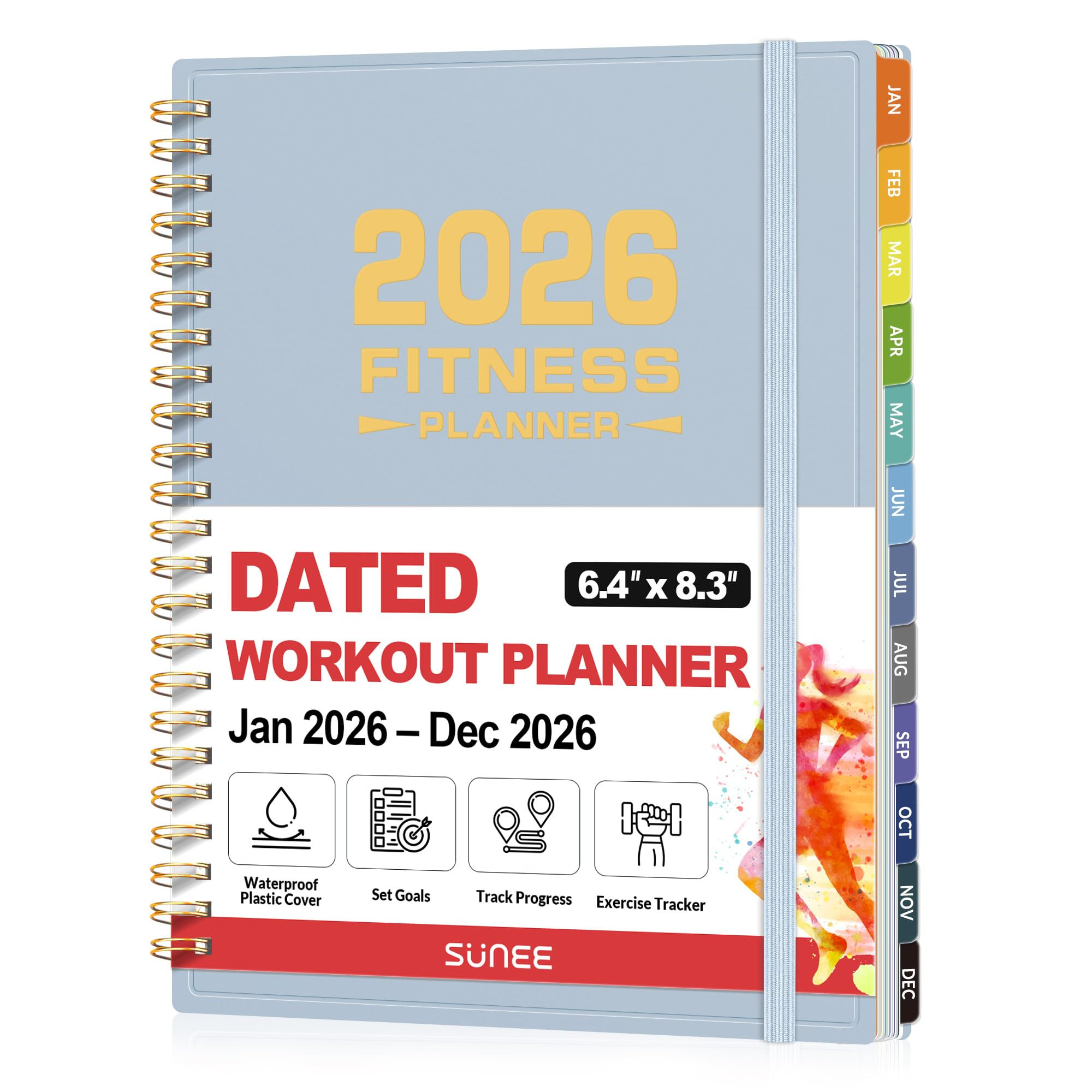 2026 Fitness Workout Journal Planner for Women & Men, JAN 2026 - DEC 2026 Exercise Planner, 6.4" ... | Amazon (US)