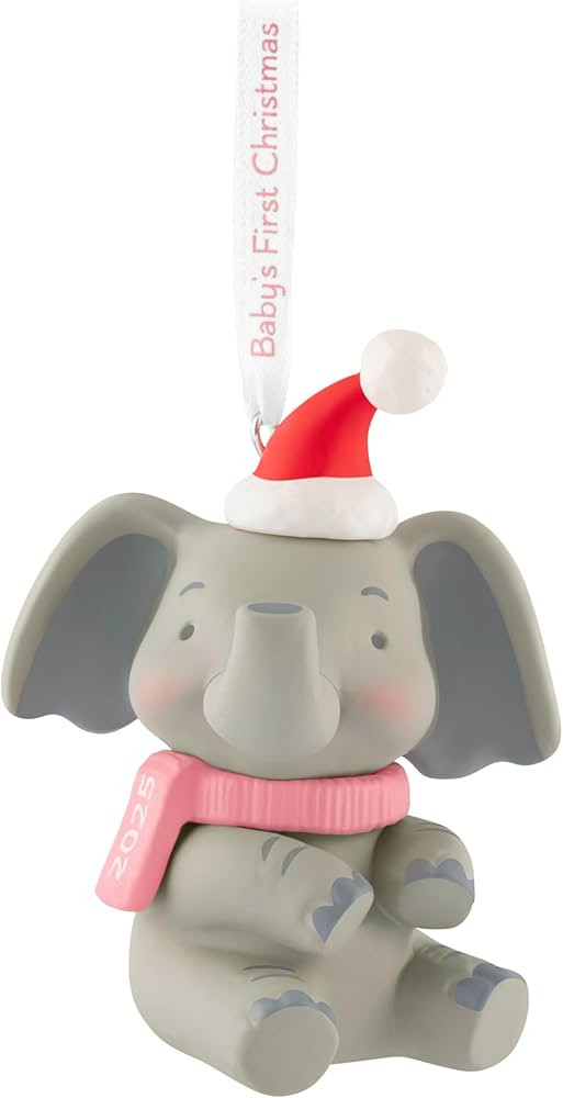 Hallmark Keepsake Christmas Ornament 2025, Baby Girl's First Christmas Elephant 2025 | Amazon (US)