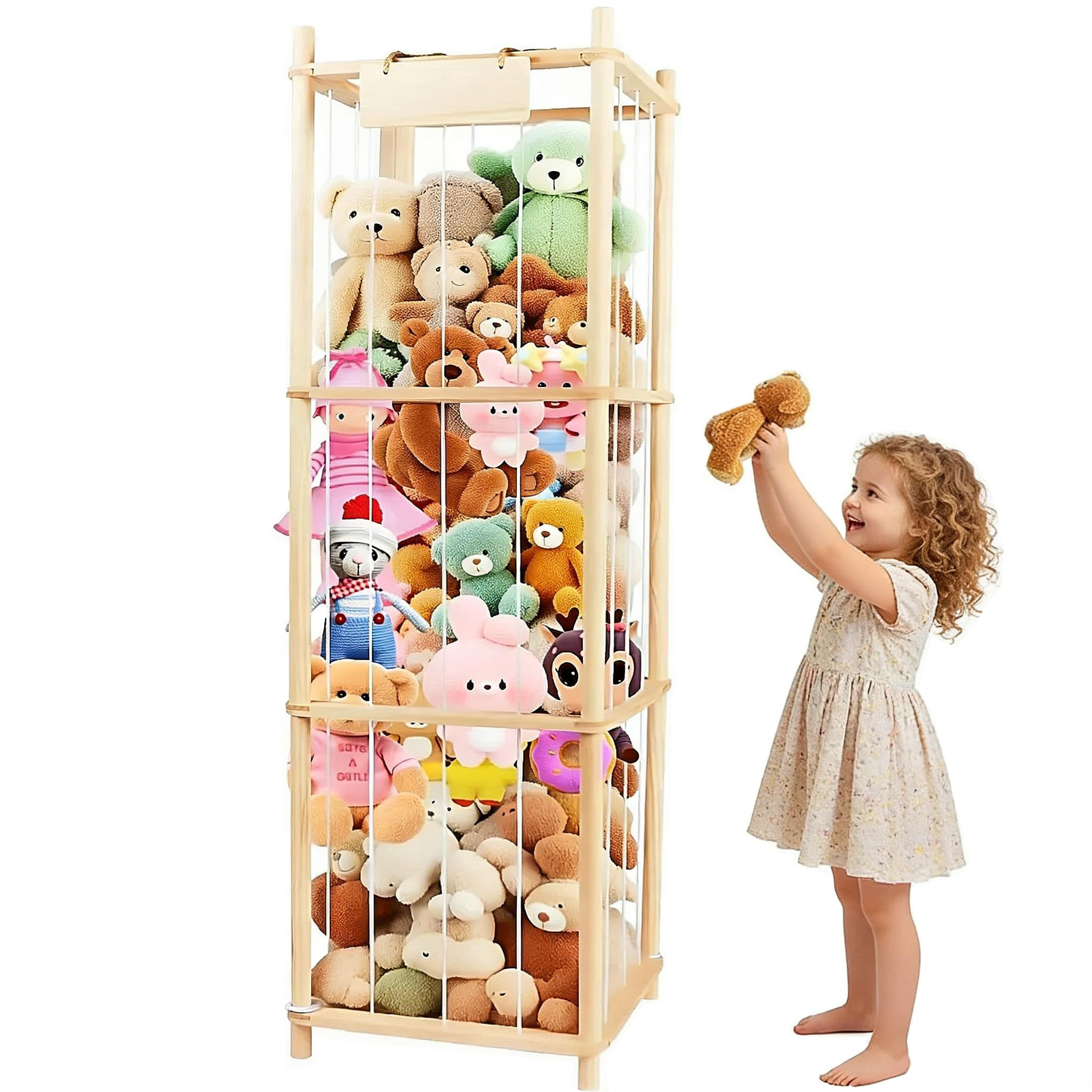 Stuffed Animal Storage, Wood Stuffed Animal Zoo Storage for Kids Room, Bedroom, Space Saving Toy ... | Amazon (CA)