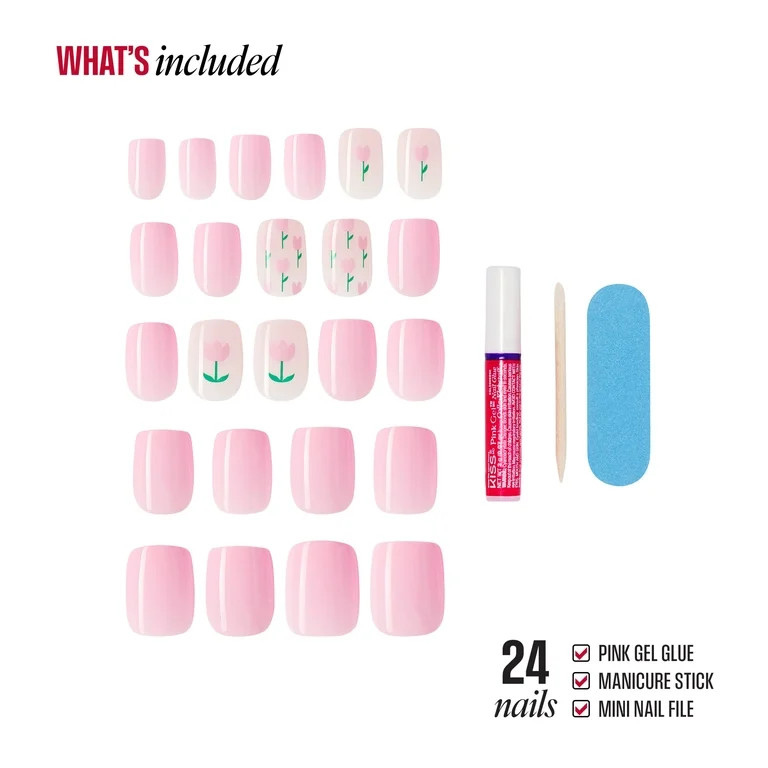 Broadway by Kiss Press On Nails, \u2018Silhouette\u2019, Pink, Short Squoval, 24 Count | Walmart (US)