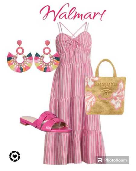 Walmart affordable summer dress in pink. Shoes and earrings are Time and Tru as well. Peace cute summer bag. 

#summeroutfit
#dress
#pradabag

Follow my shop @417bargainfindergirl on the @shop.LTK app to shop this post and get my exclusive app-only content!

#liketkit #LTKshoecrush #LTKstyletip #LTKitbag
@shop.ltk
https://liketk.it/4Fhg5

#LTKitbag #LTKfindsunder50 #LTKmidsize