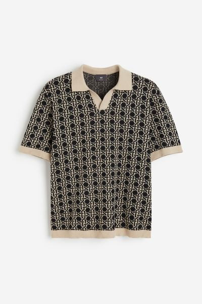 Regular Fit Jacquard-knit polo shirt | H&M (UK, MY, IN, SG, PH, TW, HK)