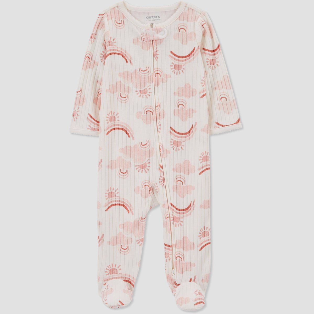 Carter's Just One You®️ Baby Girls' Rainbow Footed Pajama - White/Pink | Target