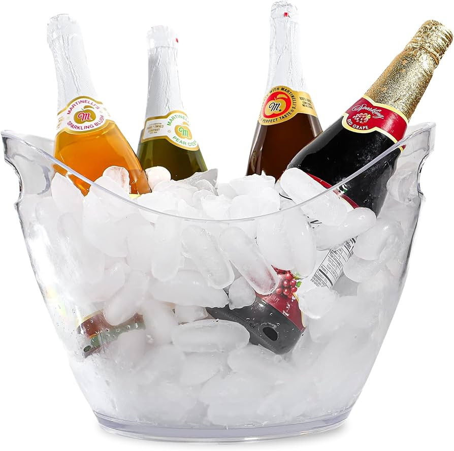 Large Ice Bucket for Parties, 8L Drink Bin, Clear Champagne Bucket, Mimosa Bar Supplies, Wine Buc... | Amazon (US)