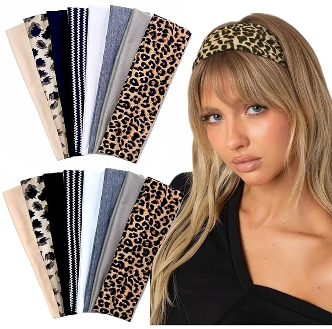 Huachi Headbands for Women Non Slip 16 Pack Trendy Women Headbands Cheetah Print, Elastic Hair Ba... | Amazon (US)