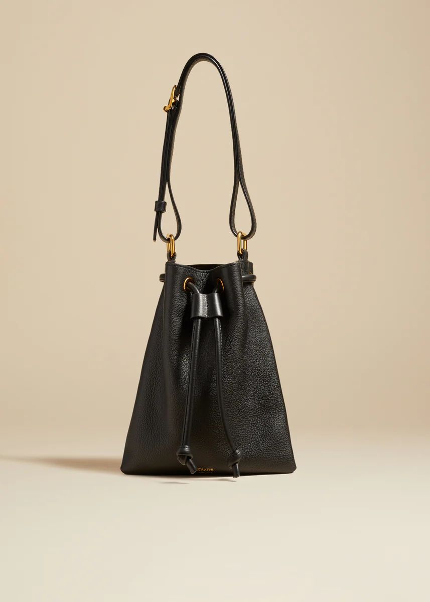 The Small Greta Bag in Black Pebbled Leather | Khaite