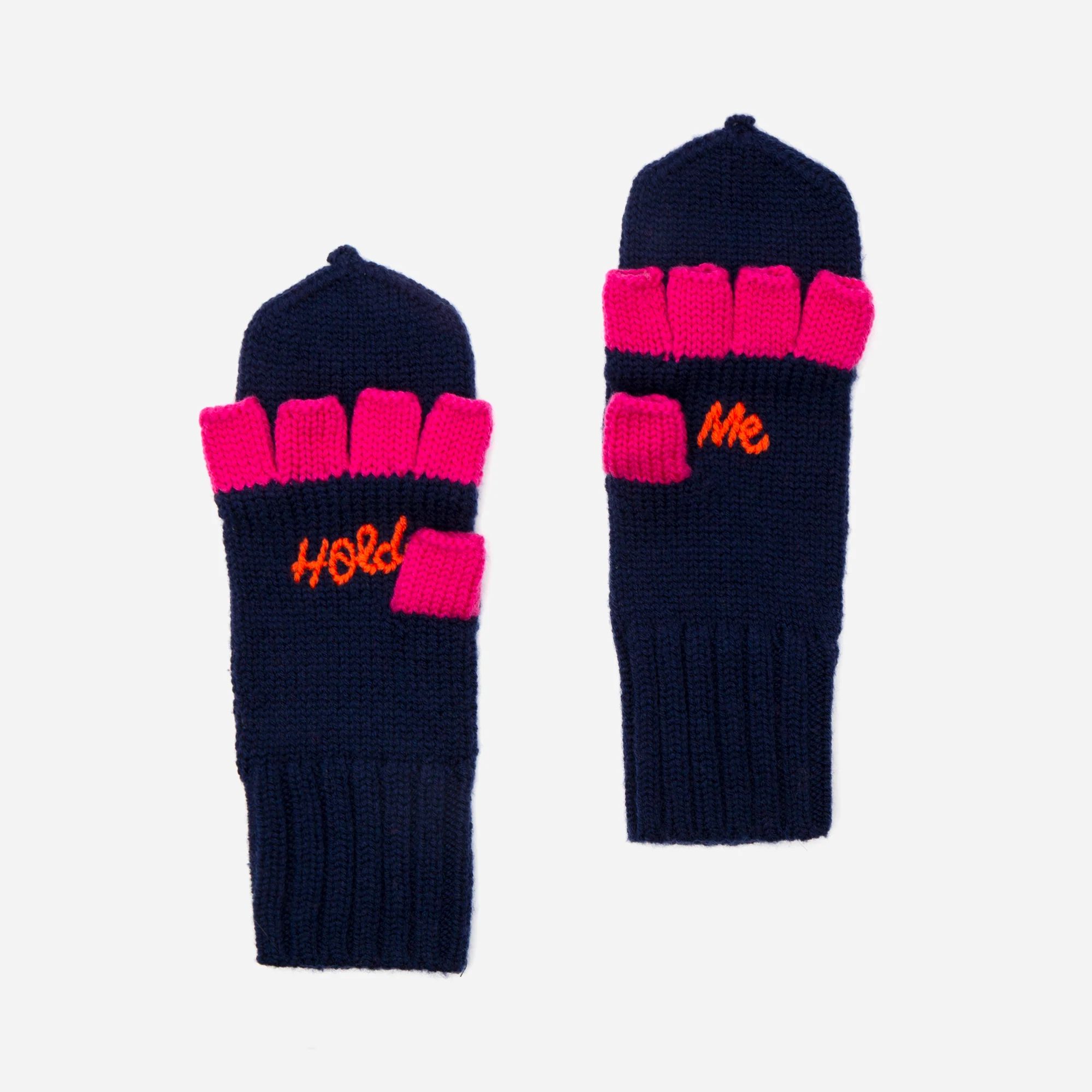 Hold Me Wool Mittens Navy | 