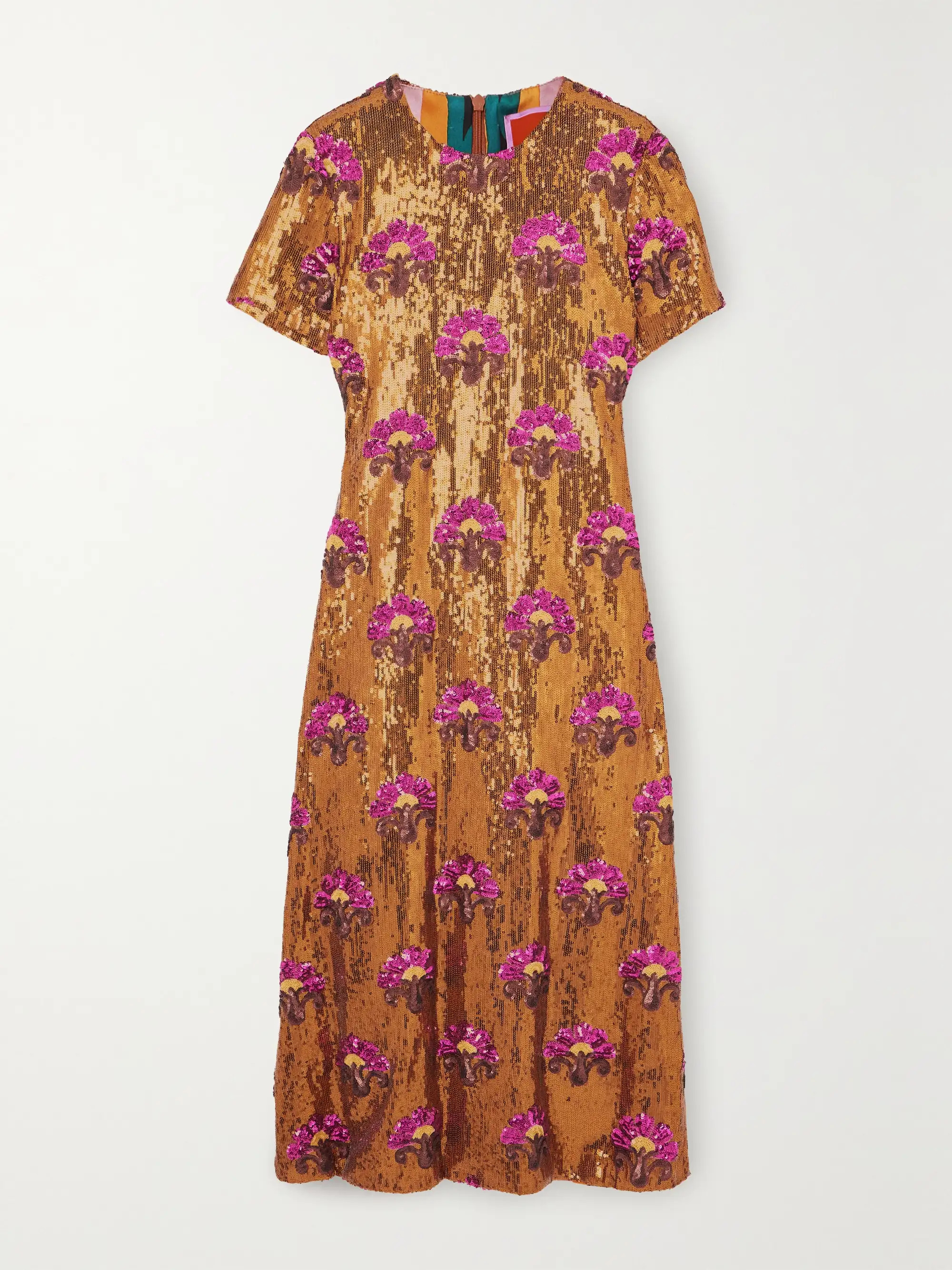 Swing sequined silk midi dress | NET-A-PORTER (US)