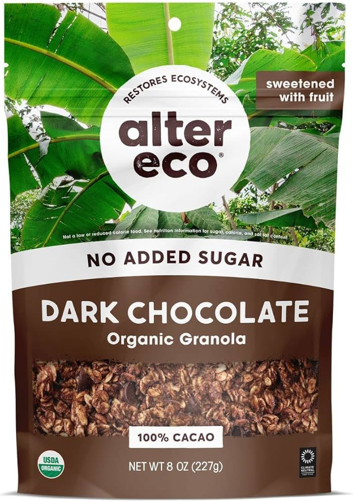 Alter Eco Dark Chocolate Granola, Healthy, Organic Breakfast & Snack, Naturally Sweetened with Fr... | Amazon (US)