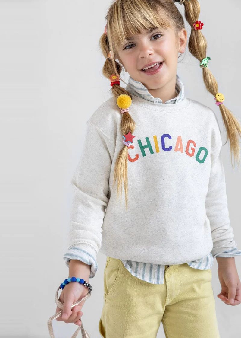 Sweet Home Chicago Toddler Sweatshirt - Heather Natural | Alice & Wonder