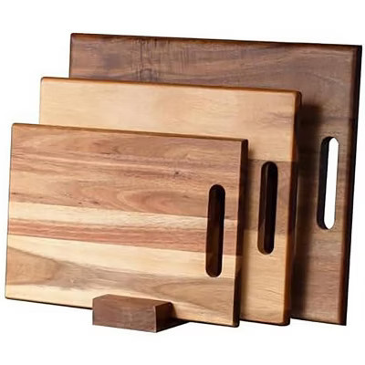 Aoibox Acacia Wood Cutting Boards Set of 3 with Handle, Thick Chopping Board for Kitchen, Butcher Block Trays for Meat, Fruit, Vegetables and Cheese | Target