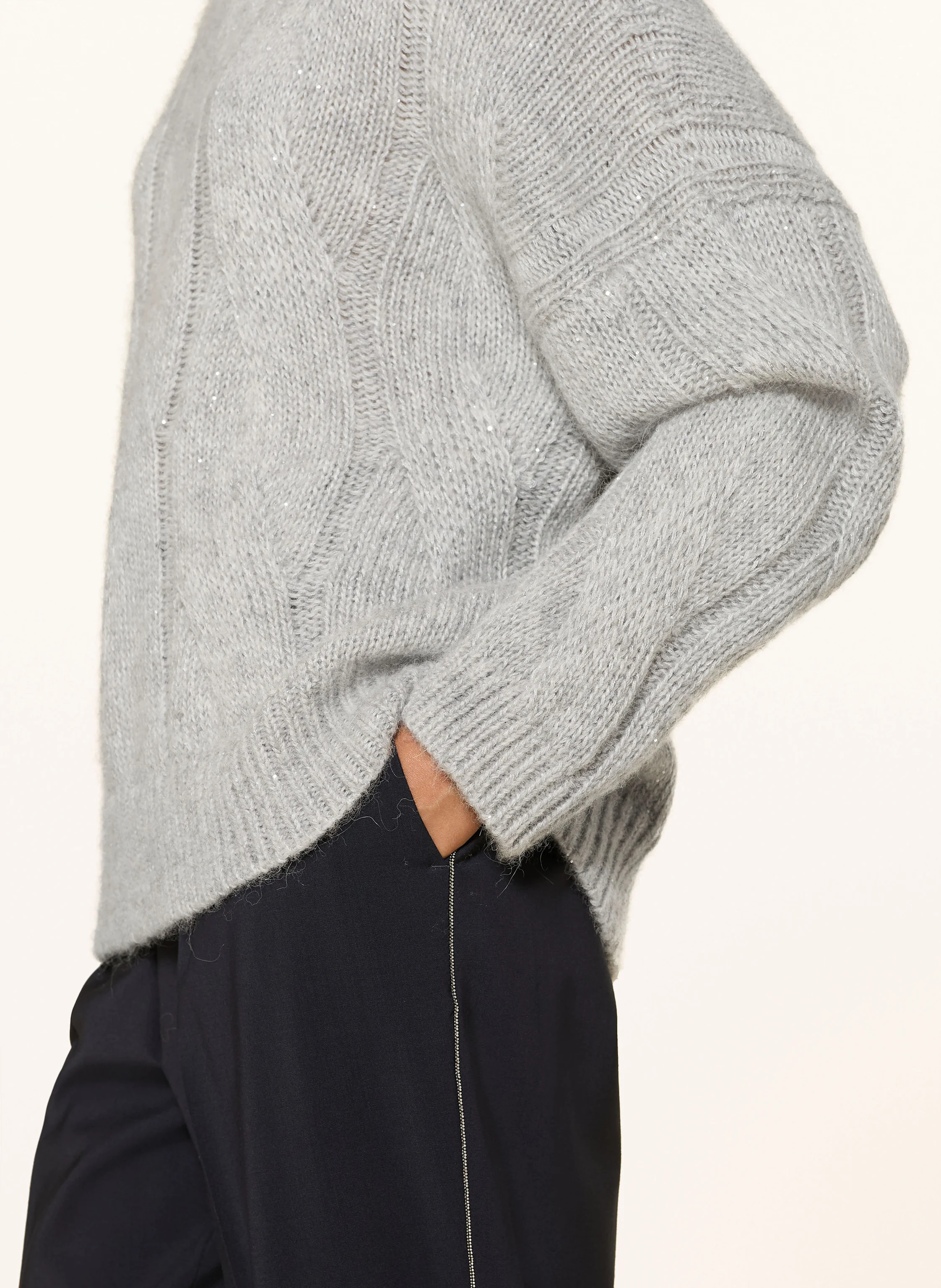 PESERICO Rollkragenpullover mit Alpaka und Pailletten in hellgrau | Breuninger (DACH)