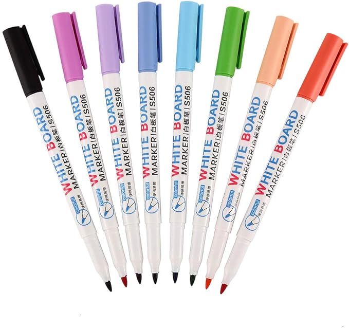 Dry Erase Markers - Fine Tip, 8 Assorted Colors, Low Odor Whiteboard Markers for Kids Students, W... | Amazon (CA)