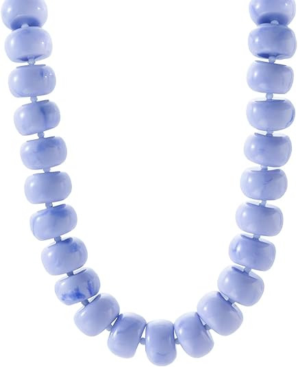 Miniature Glass Bead & Oversized Multi-Color Resin Bead Statement Necklace - 17"+3" Extender Chai... | Amazon (US)